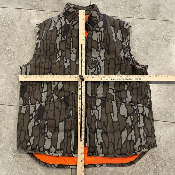 SAF T BAK Trebark Reversible Duck Camo/Hunter Orange Insulated Vest LG Made USA - Picture 2 of 11